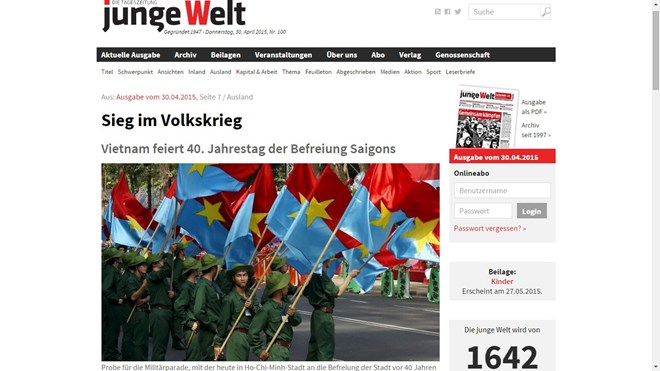 Truyền thông Đức đưa tin 40 năm kết thúc chiến tranh Việt Nam